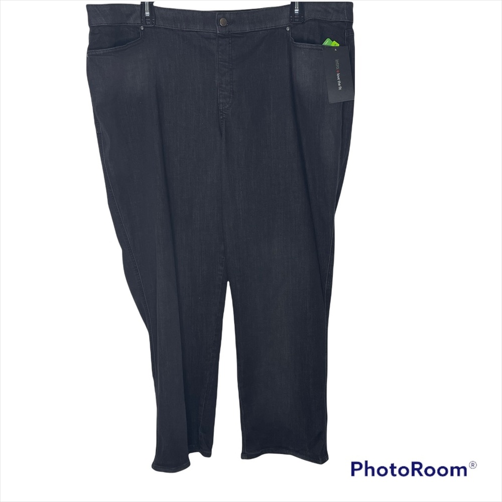 Intro Adrian Tummy Control Straight Leg Pull-On Denim Jeans